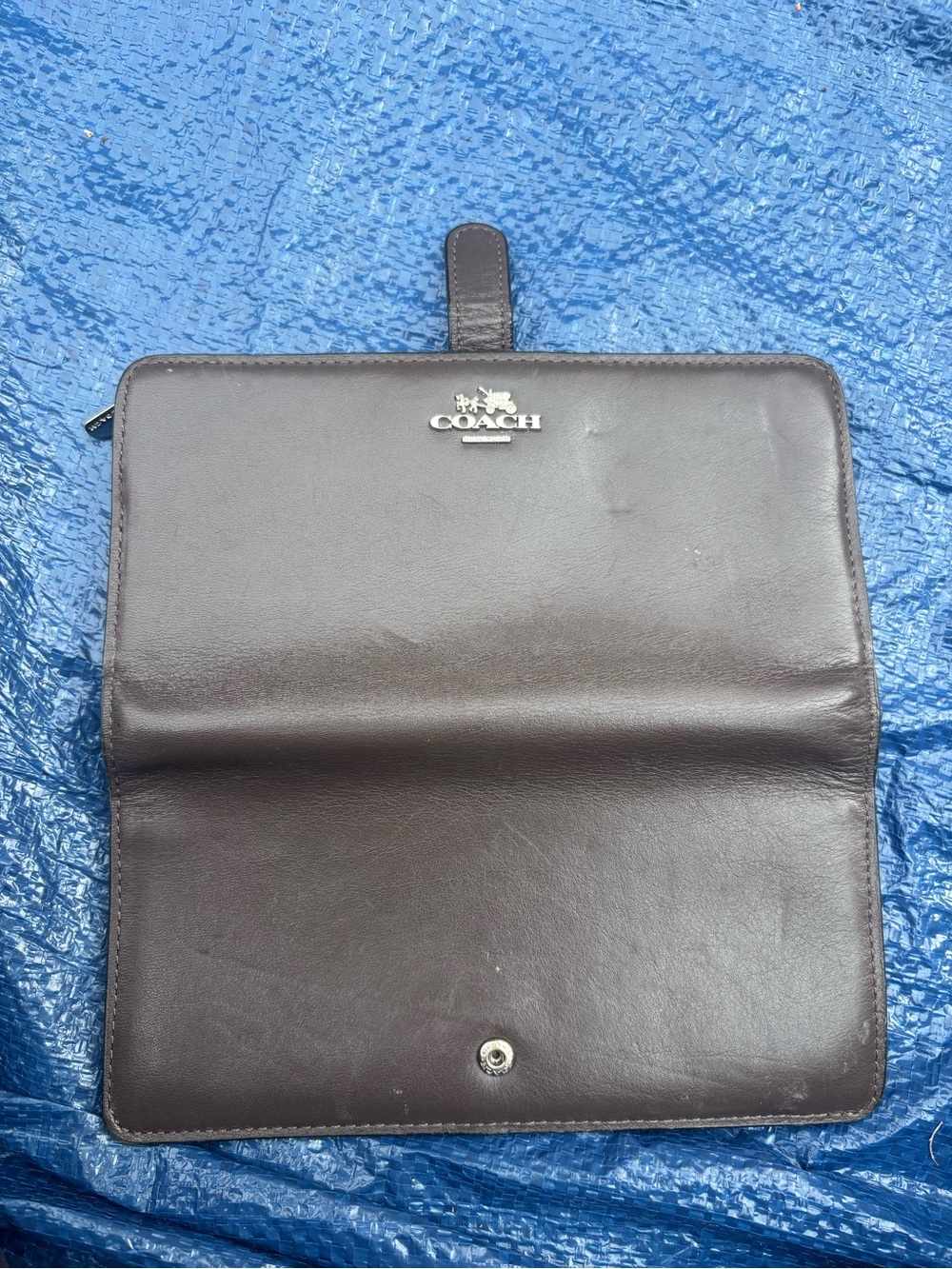coach clutch brown leather